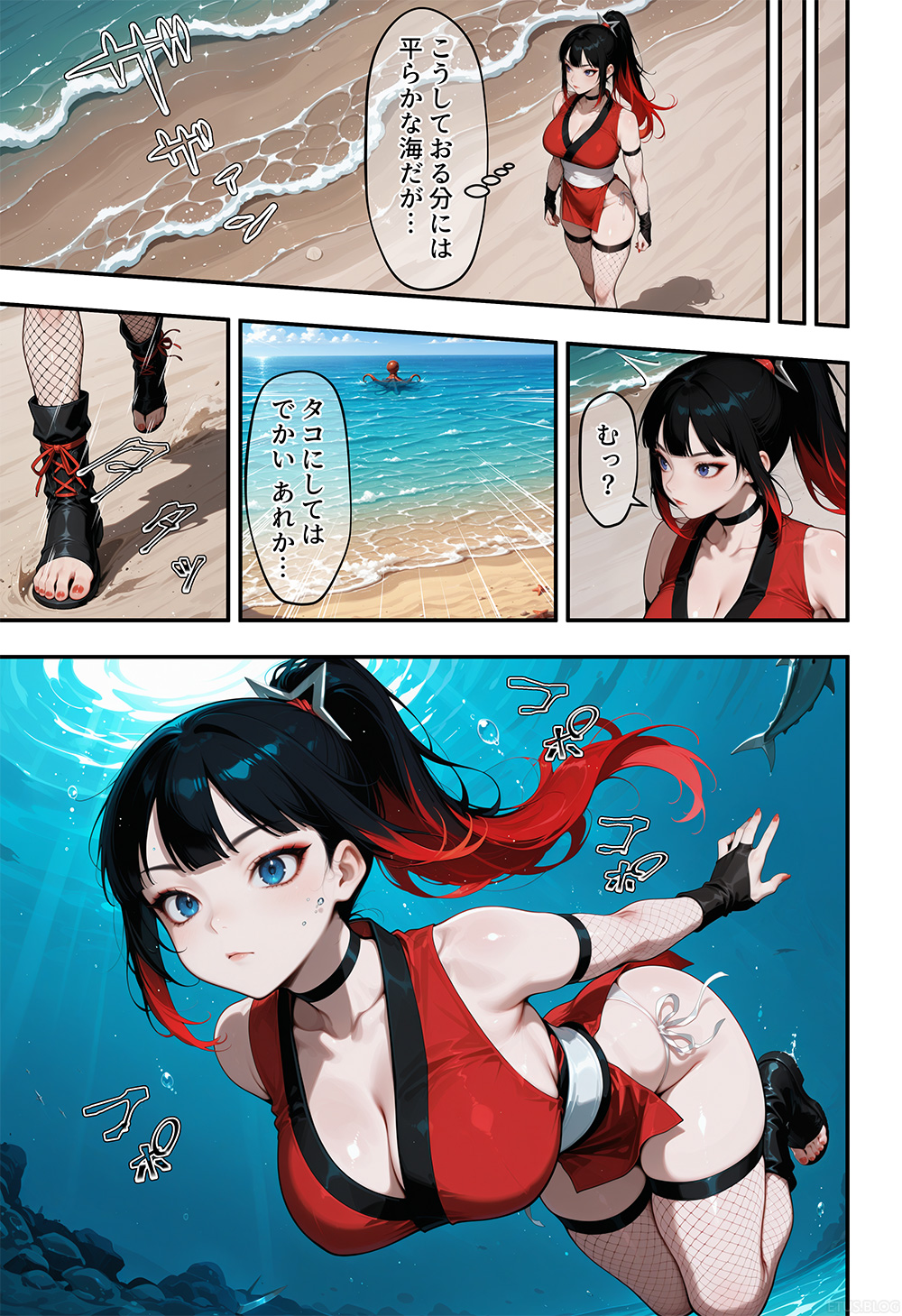 くノ一vs魔ダコ(1) 3ページ目