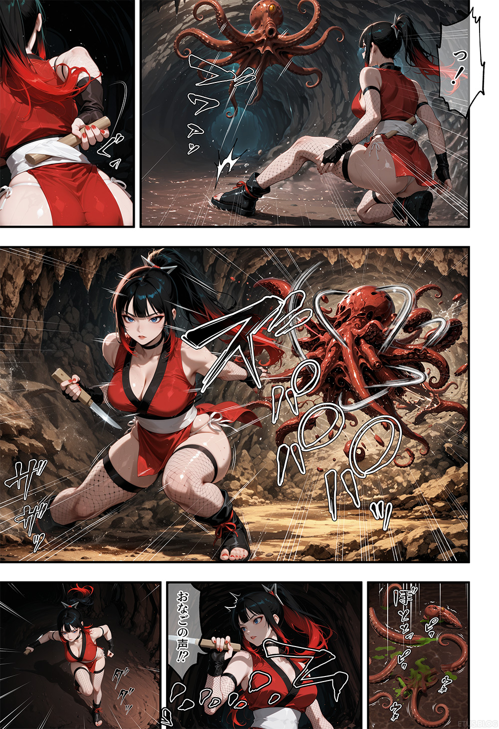 くノ一vs魔ダコ(1) 5ページ目